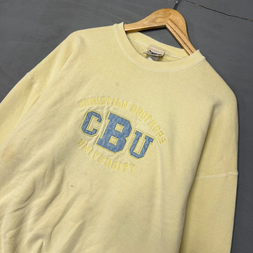 Oarsman‎ Sweatshirt Yellow Christian Brothers University CBU Embroidered XL